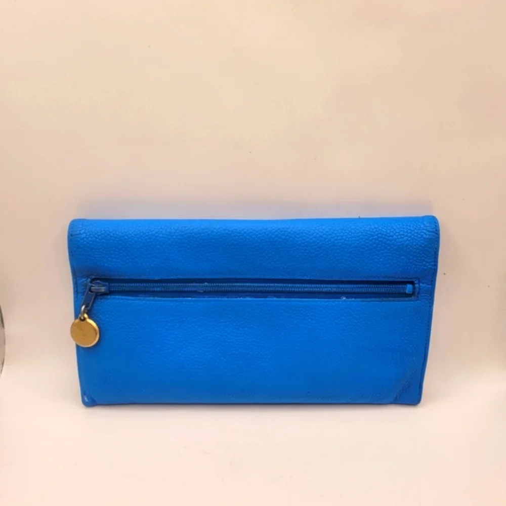 CHANEL Vibrant Blue Leather Clutch